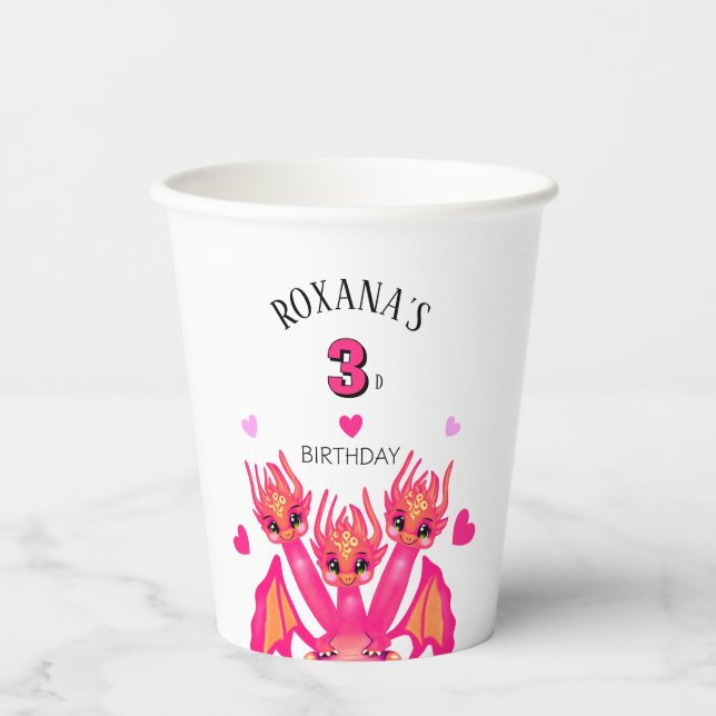 Pink dragon pappbecher (Vorderseite)