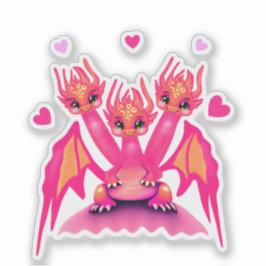 Pink dragons aufkleber