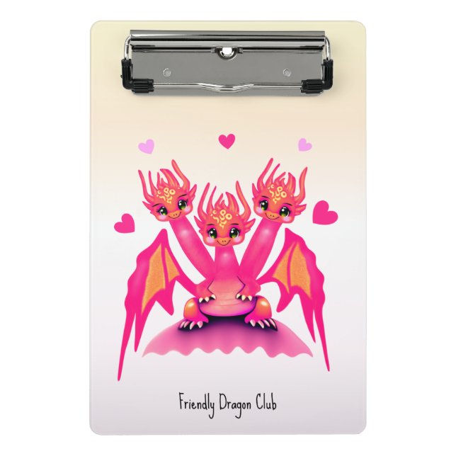 Pink dragons mini klemmbrett (Vorderseite)