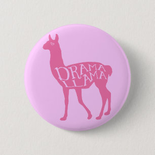 Pink Drama Llama Button