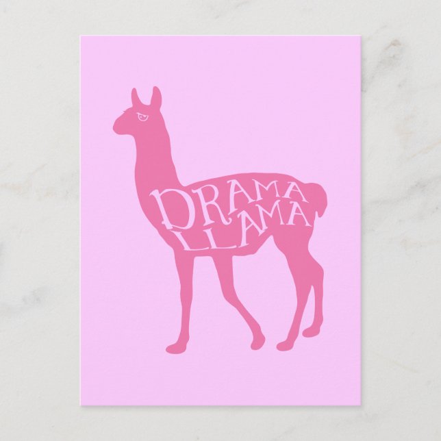 Pink Drama Llama Postkarte (Vorderseite)