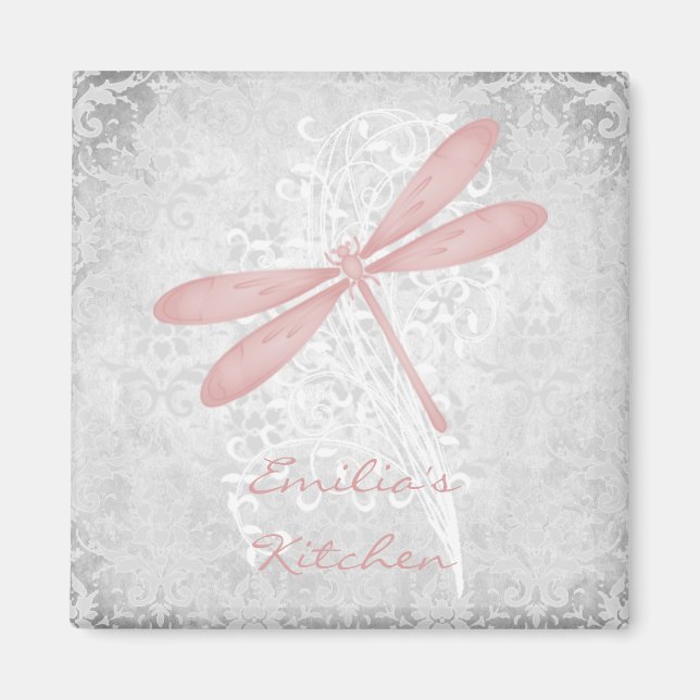 Pink Draquelly Personalized Magnet (Vorne)