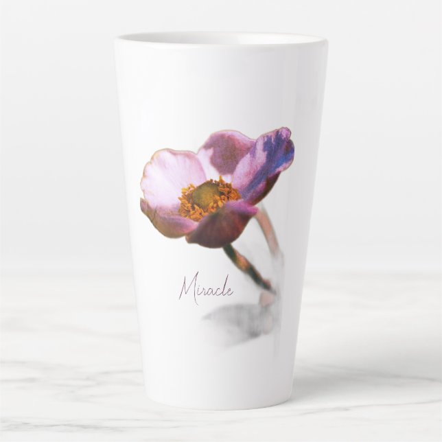 Pink Dream Blume - Elegante Fantasy Nature Milchtasse (Vorderseite)