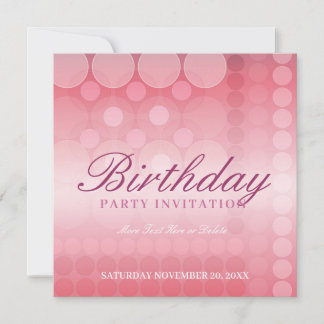 Pink Dream Bubbles Party Geburtstag Einladung