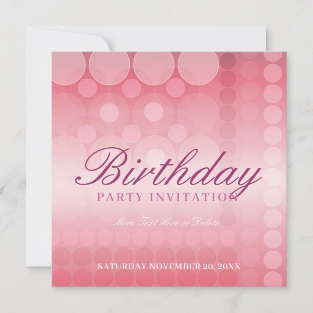 Pink Dream Bubbles Party Geburtstag Einladung (Vorderseite)