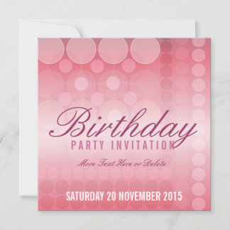 Pink Dream Bubbles Party Geburtstag Einladung