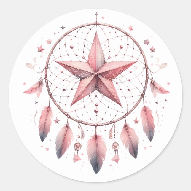 Pink Dream Catcher Stickers (Vorderseite)