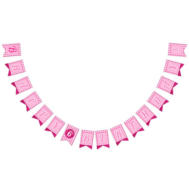 Pink Dream Editable Initial & Age Wimpelkette (Alle)