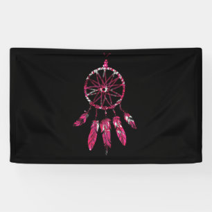 Pink Dreamcatcher Feathers Native Amerikanische Ur Banner