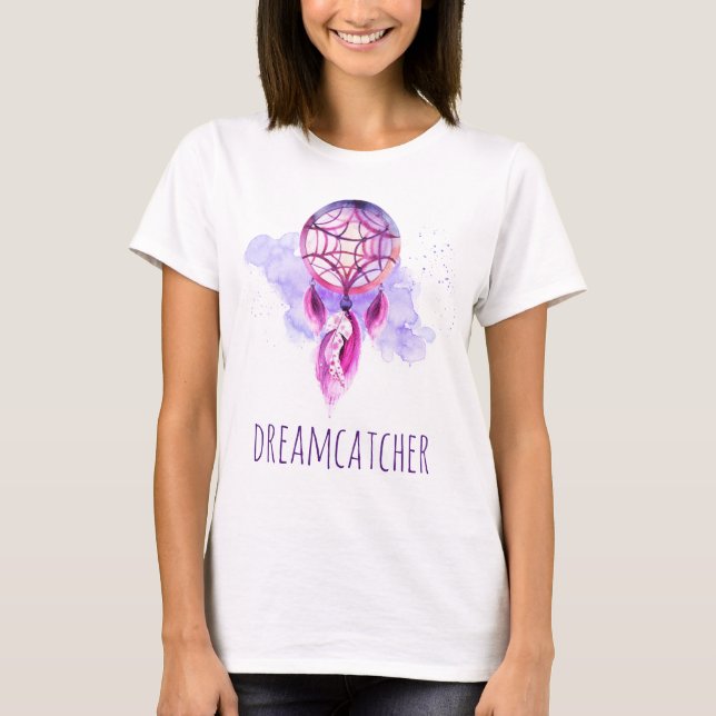 Pink Dreamcatcher Lila Paint Platsch Tribal T-Shirt (Vorderseite)
