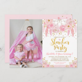 Pink Dreamcatcher Slumber Party Geburtstagsleepove Einladung