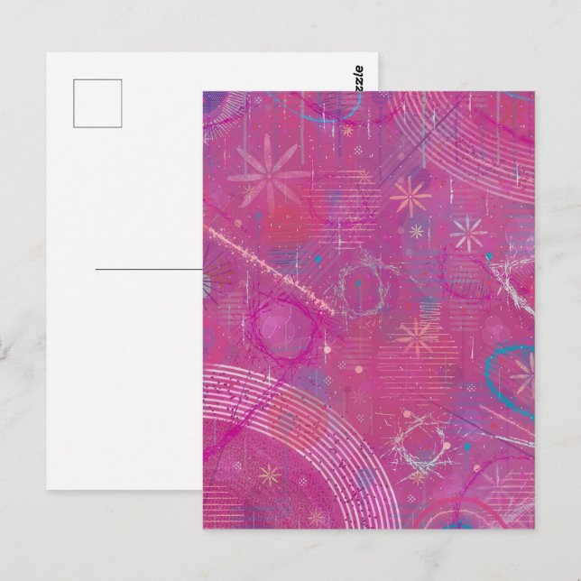 Pink Dreams Abstract  Postkarte (Vorne/Hinten)