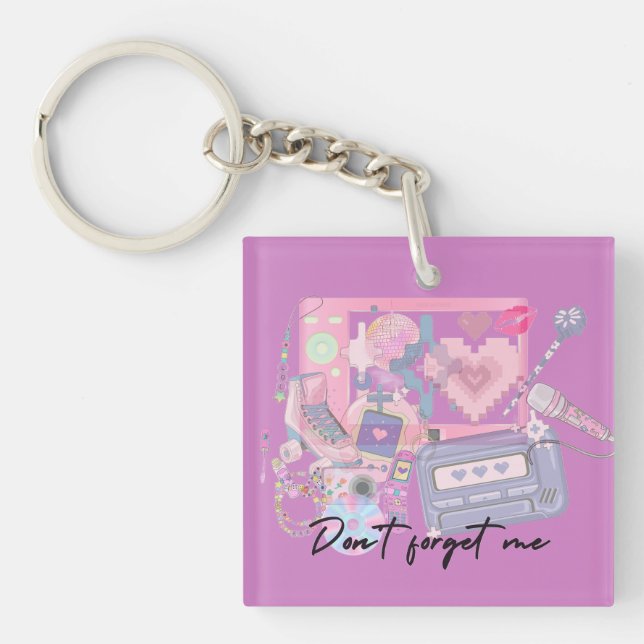 Pink Dreams – Don’t Forget Me Nostalgic Keychain Schlüsselanhänger (Vorderseite)