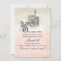 Pink Dreamy Fairy Tale Storybook Castle Sweet 16