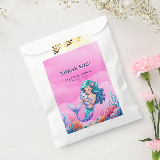 Pink Dreamy Mermaid unter der Sea Baby Dusche Geschenktütchen (Versiegelt)