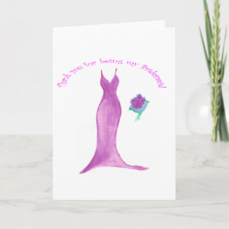 Pink Dress Danke, dass du meine Bridesmaid-Karte b Dankeskarte