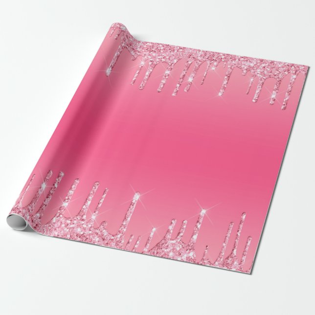 Pink Driving Glitzer Girly Trendy Chic Modern Geschenkpapier (Ungerollt)