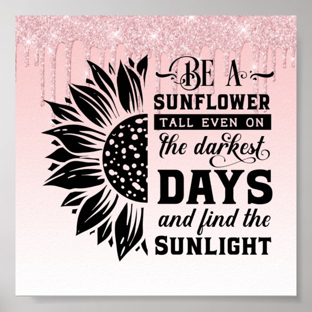 Pink Driving Glitzer Inspiration Zitat Poster (Vorne)