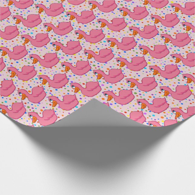 Pink Duck Wrapping Paper Geschenkpapier (Ecke)
