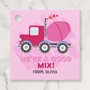 Pink Dump Truck Herz Valentines Gift Tags Geschenkanhänger