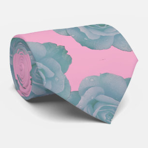 Pink Dusty Blue Floral Rose Vintag farbenfrohe Ges Krawatte