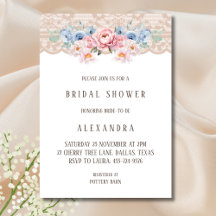 Pink Dusty Blue Romantic Floral Lace Brautparty