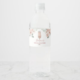 Pink Dusty Rose Petals und Prosecco Wasserflasche Wasserflaschenetikett