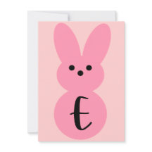Pink "E" Bunny Shape Ostern Banner Card