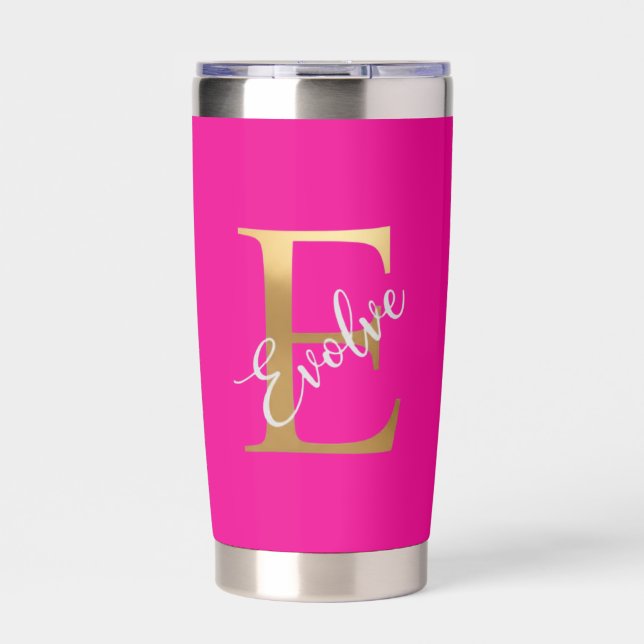 Pink E, Evolve Travel Tumbler Thermobecher (Vorderseite)