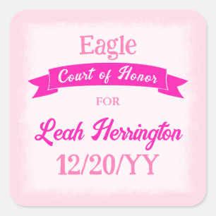 Pink Eagle Scout Party Favor Aufkleber