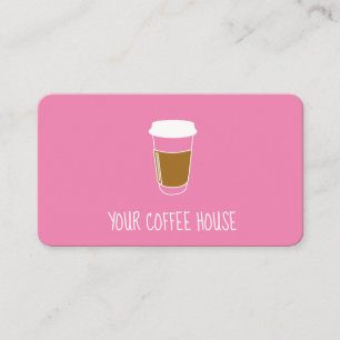 Pink Editable Coffee Briefmarke Treuekarte