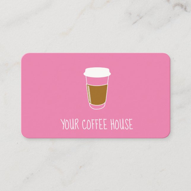 Pink Editable Coffee Briefmarke Treuekarte (Vorderseite)
