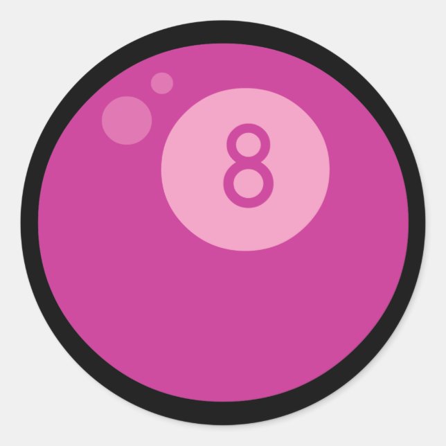 Pink Eightball Runder Aufkleber (Vorderseite)