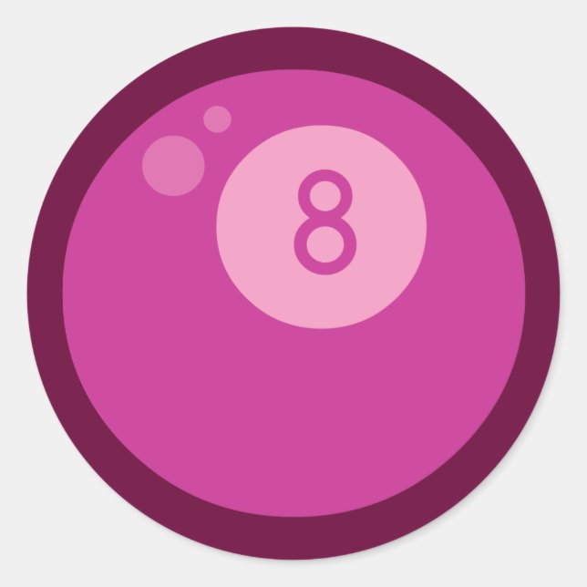 Pink Eightball Runder Aufkleber (Vorderseite)