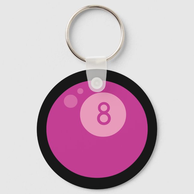 Pink Eightball Schlüsselanhänger (Vorderseite)