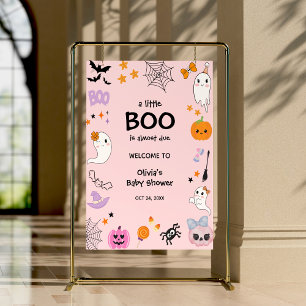 Pink ein kleines Boot Halloween Baby Dusche Empfan Poster