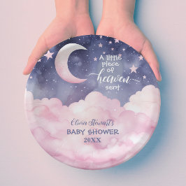 Pink ein kleines Stück Himmlische Kinderdusche Pappteller