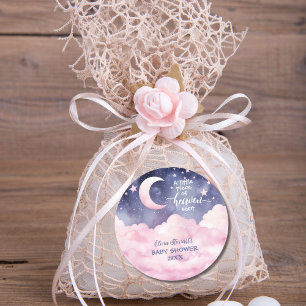 Pink ein kleines Stück Himmlische Kinderdusche Runder Aufkleber