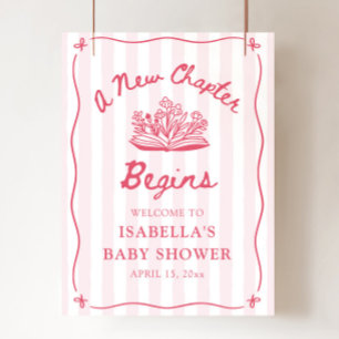Pink Ein Neues Kapitel Beginnt Babyparty-Willkomme Poster