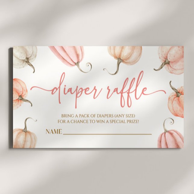 Pink ein wenig Pumpkin Baby Dusche Windel Raffle Begleitkarte (Von Creator hochgeladen)