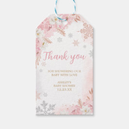 Pink ein wenig Snowflake Baby Dusche Fevor Tags Geschenkanhänger