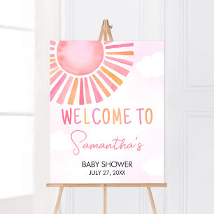 Pink Ein wenig Sonnenschein Baby Dusche Empfang Poster