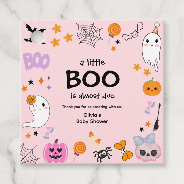 Pink eine kleine Niedliche Ghost Halloween Kinderd Geschenkanhänger (Vorderseite)