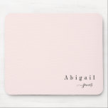 Pink Einfache Schreibschrift Name Moderne Luxus pe Mousepad<br><div class="desc">Modernes,  minimalistisches Skriptnamendesign auf farbeditierbarem,  rosa Hintergrund,  einfach und elegant,  großartig auf Ihre eigene personalisierte Maus-Pad. Passen Sie die Hintergrundfarbe Ihrer Wahl an.</div>