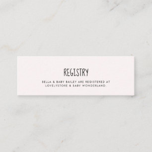 Pink Elefant Baby Dusche Registrierungskarte Mini Visitenkarte