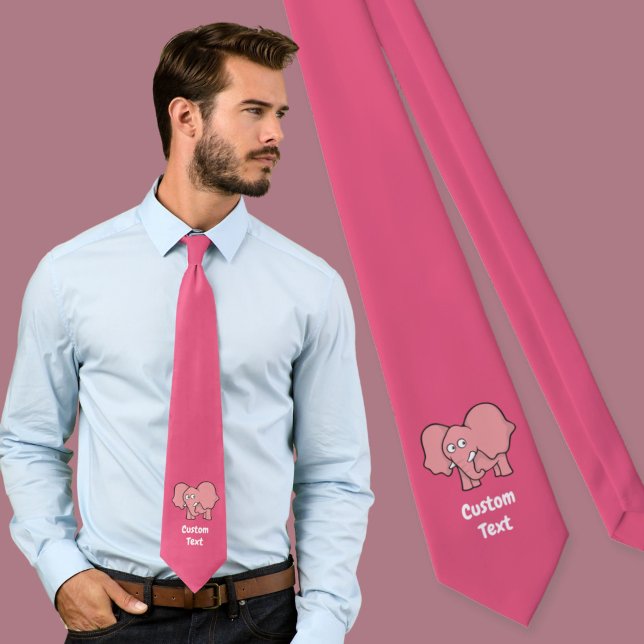 Pink Elefant Cartoon Krawatte (Von Creator hochgeladen)