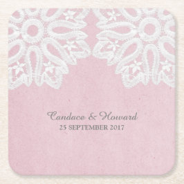 Pink Elegance Lace Paper Untersetzer