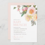 Pink Elegant Blumenspülung Brunch Einladung<br><div class="desc">Mit dieser Babydusche mit Aquarellfarben-Blume in Pastellfarben laden Sie Freunde und Familie ein,  die Freude an der Ankunft Ihres Kleinen zu teilen.</div>