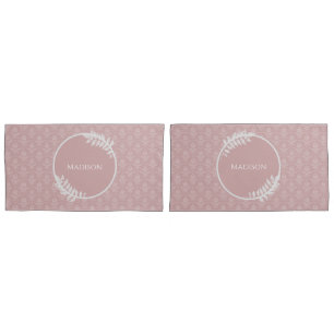 Pink Elegant Damask Pillow Case Kissenbezug