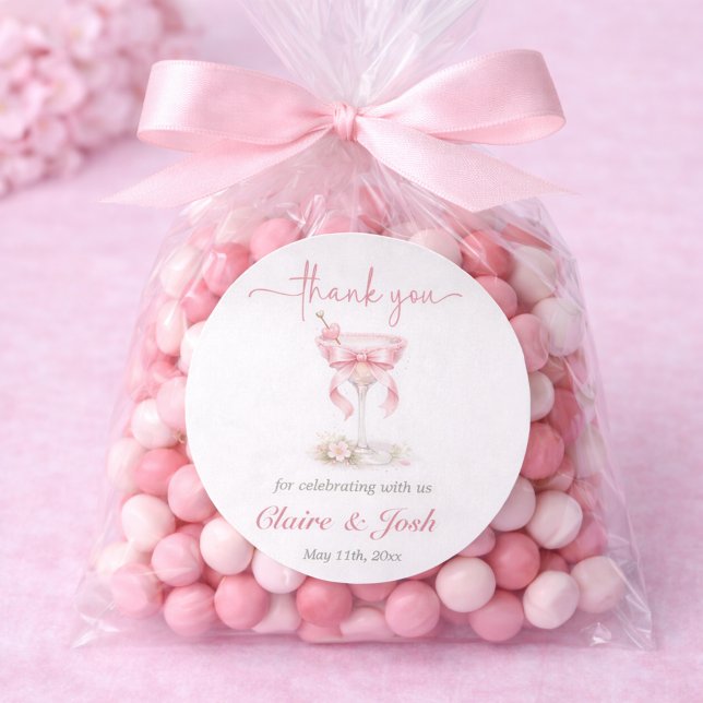 Pink Elegant Tini One On The Way Thank You Runder Aufkleber (Von Creator hochgeladen)